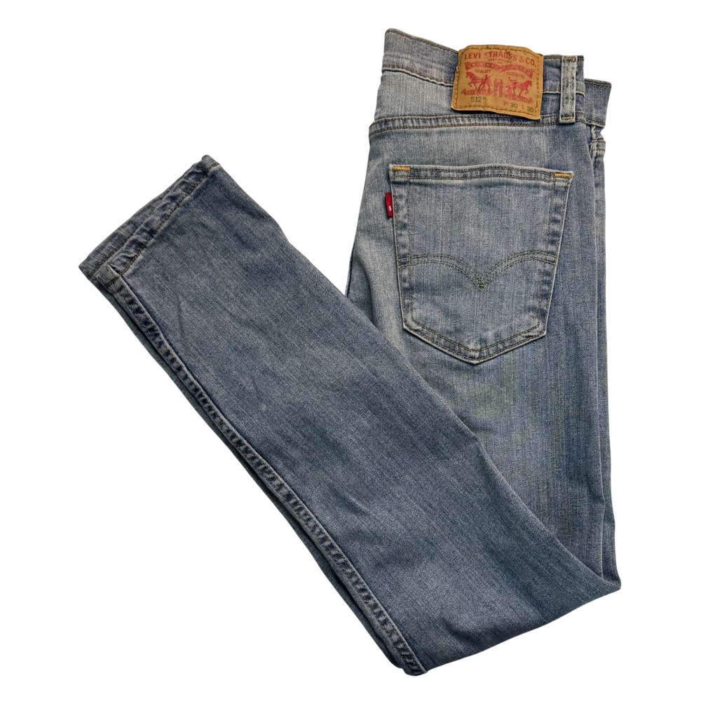 Levis 512 Slim Taper Jeans Mens 30x30 Medium Wash Blue Denim Stretch